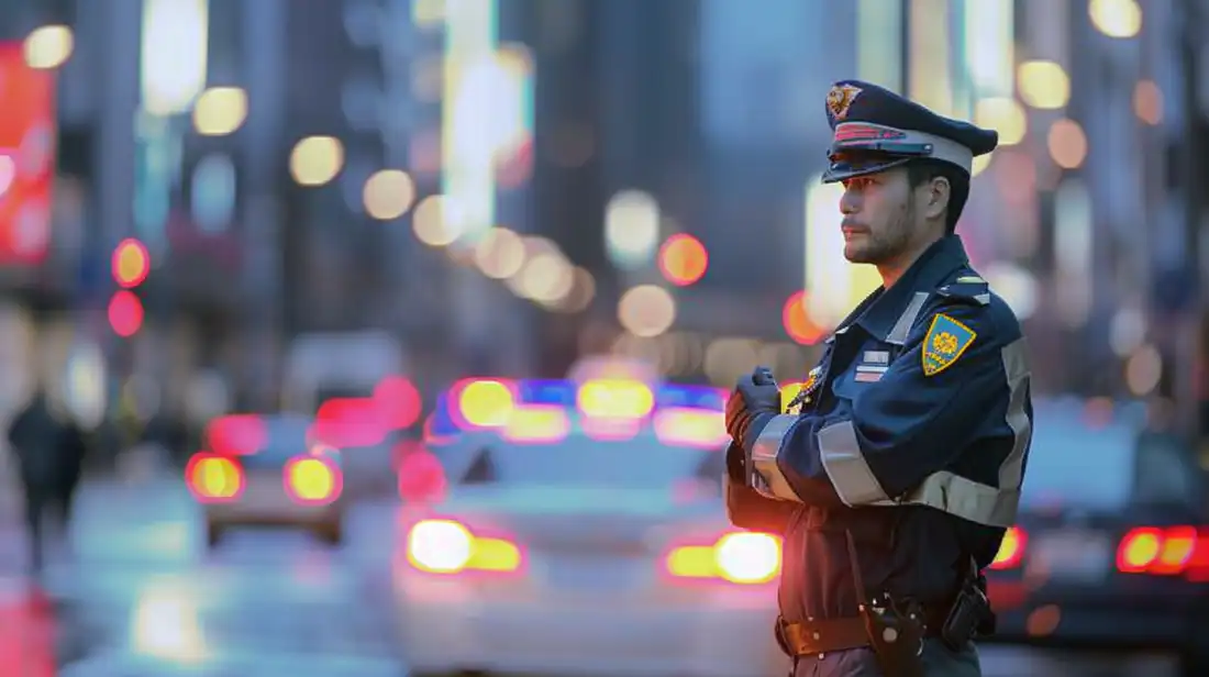 security guard directing traffic